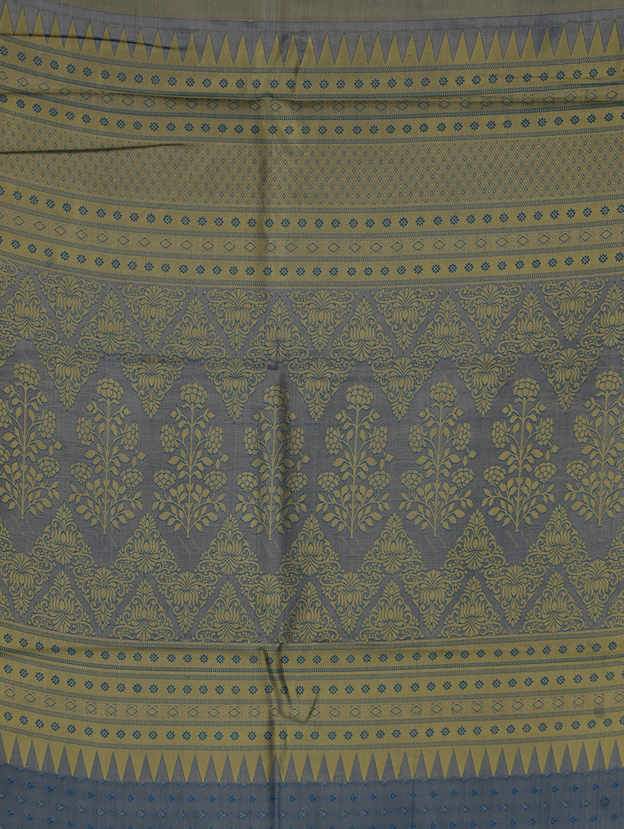 Misty Blue Dharmavaram Inspired Semi Silk Saree with Wide Wide Contrast Border