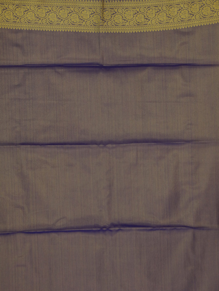 Taupe Grey Dharmavaram Inspired Semi Silk Saree with Wide Wide Contrast Border
