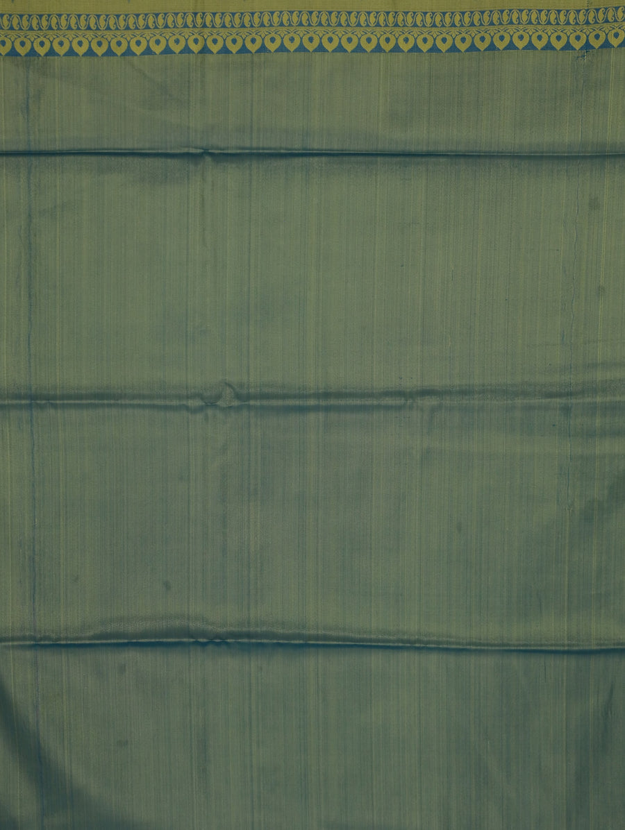 Moss Green Uppada Inspired Semi Silk Saree with Medium Medium Contrast Border