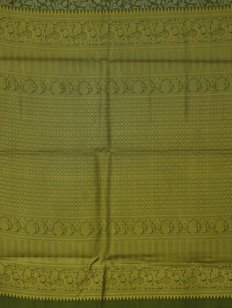 Olive Green Uppada Inspired Semi Silk Saree with Medium Medium Self Border