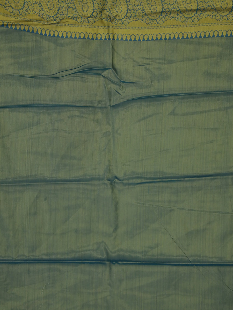 Sage Green Uppada Inspired Semi Silk Saree with Medium Medium Contrast Border
