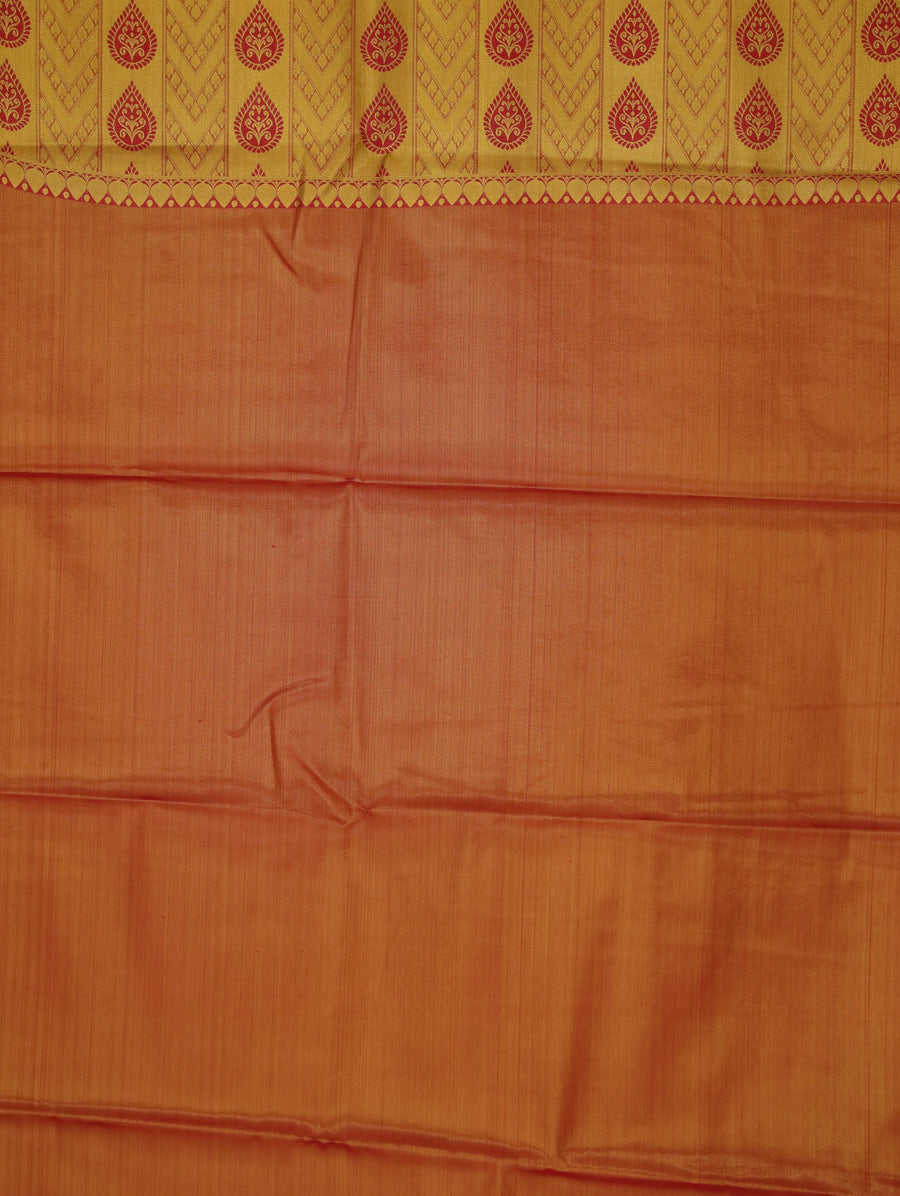 Sage Green Kanchipuram Inspired Semi Silk Saree with Wide Wide Contrast Border