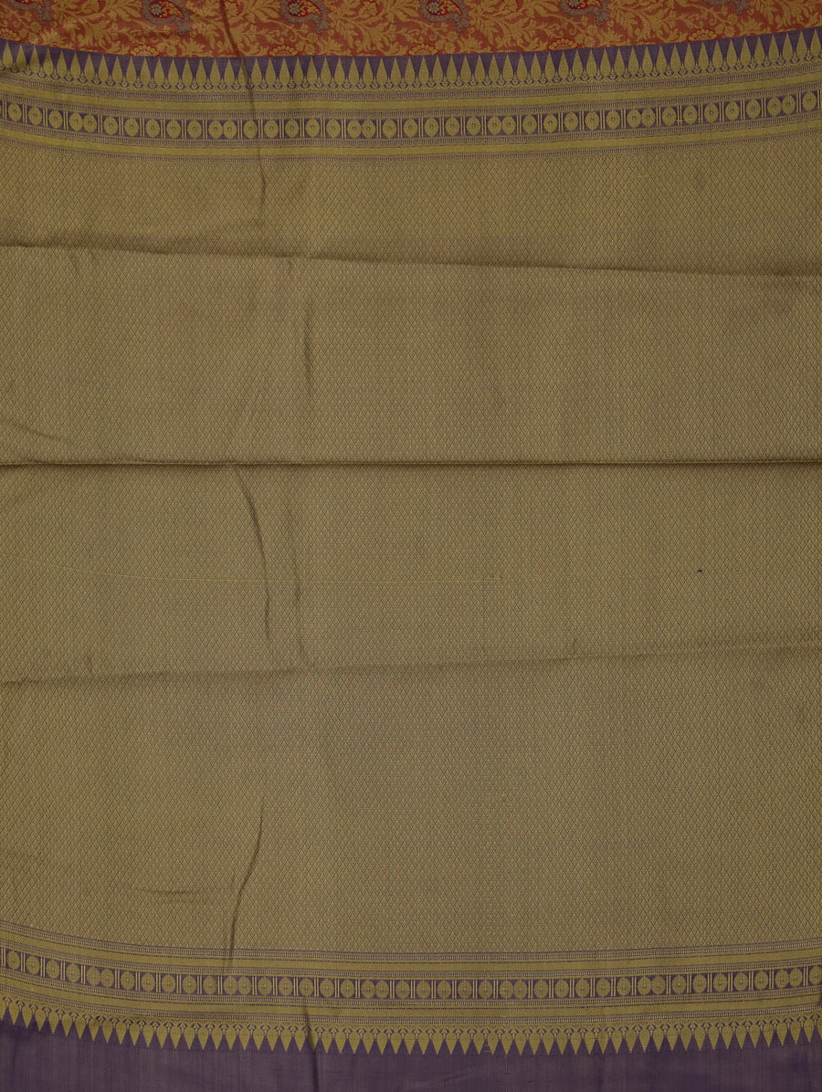 Amber Beige Uppada Inspired Semi Silk Saree with Medium Medium Contrast Border