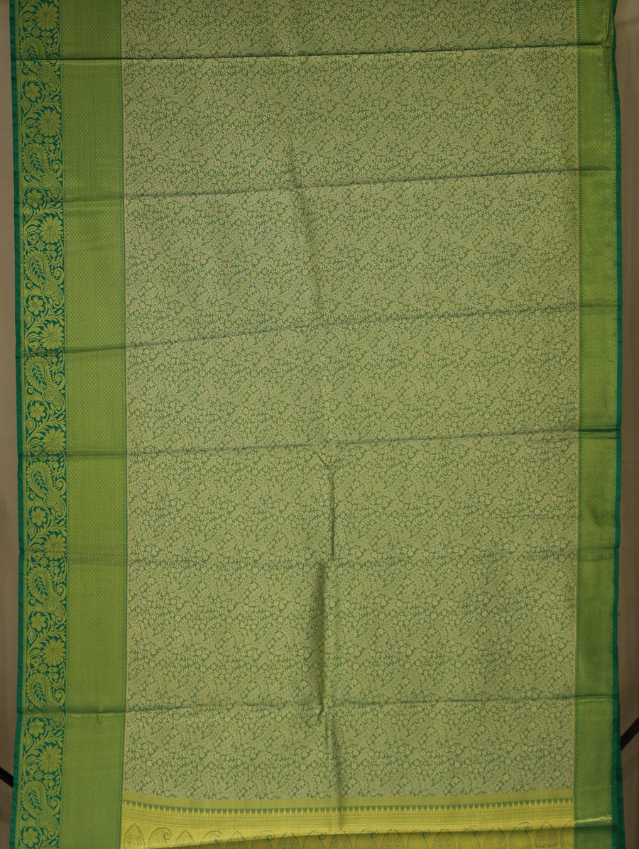 Sage Green Uppada Inspired Semi Silk Saree with Medium Medium Contrast Border