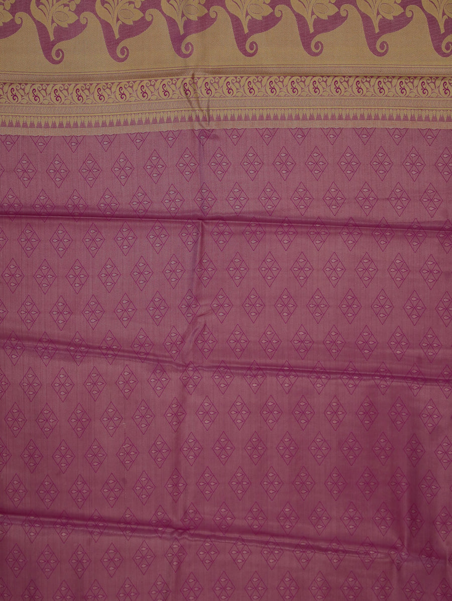 Blush Pink Dharmavaram Inspired Semi Silk Saree with Wide Wide Contrast Border