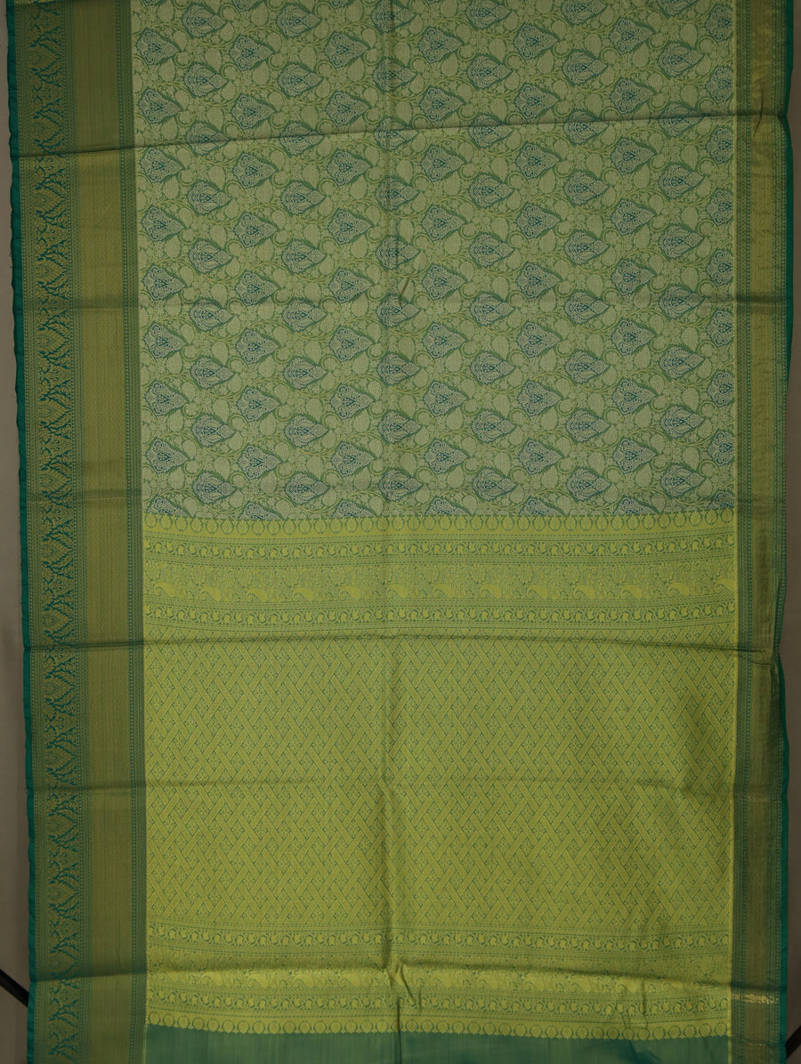 Mint Green Uppada Inspired Semi Silk Saree with Narrow Narrow Self Border