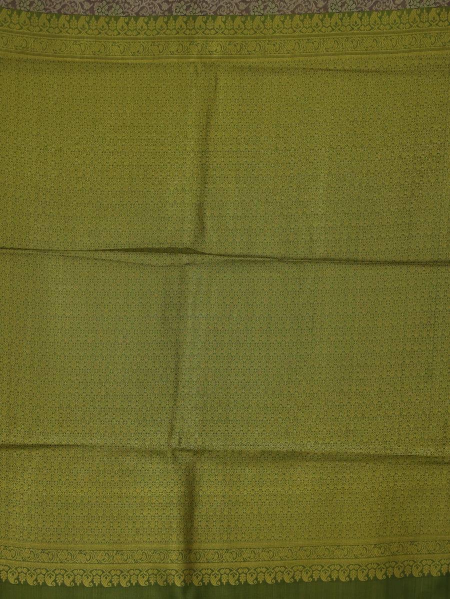 Olive Green Uppada Inspired Semi Silk Saree with Medium Medium Self Border
