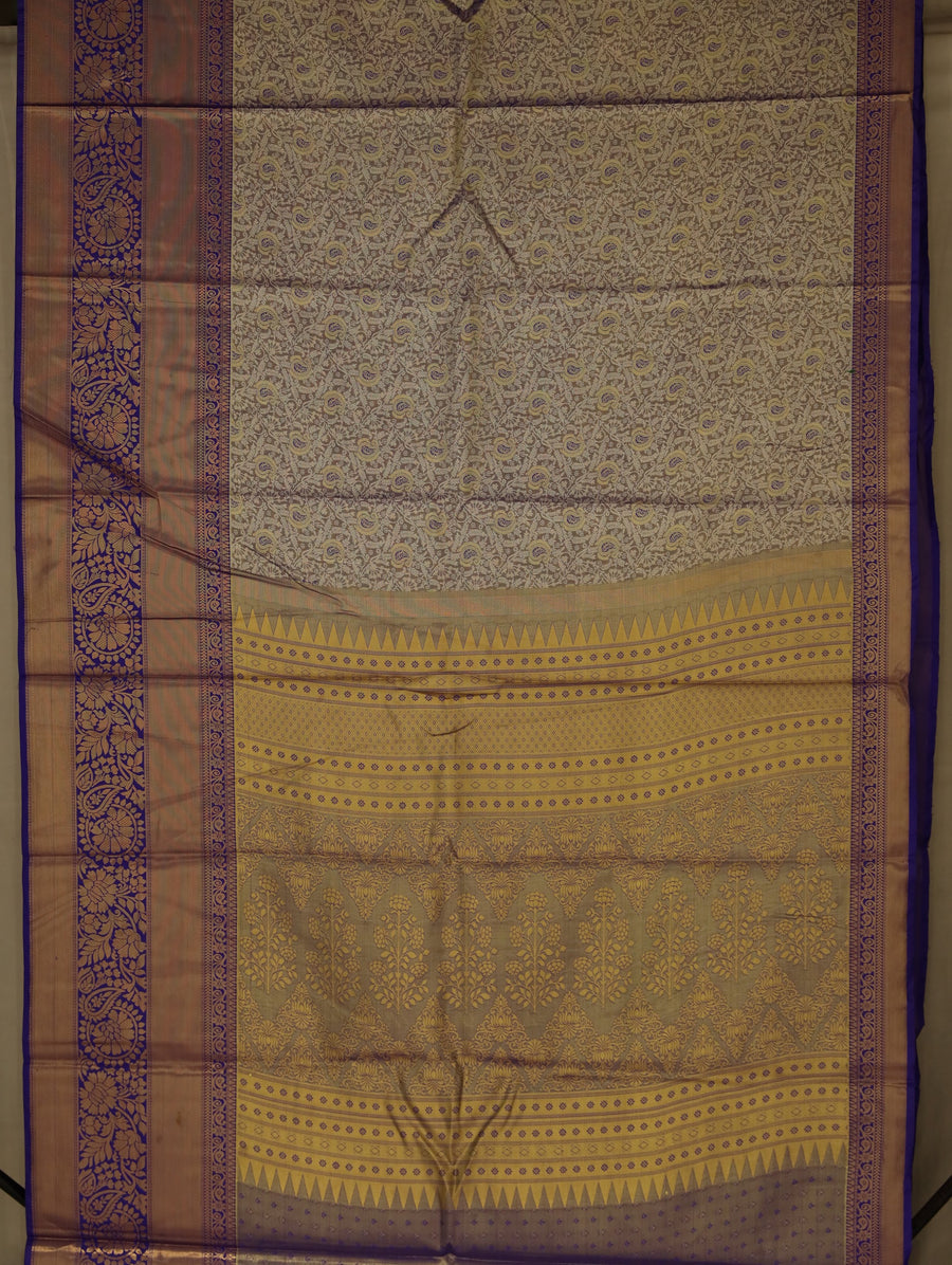 Majestic Purple Dharmavaram Inspired Semi Silk Saree with Wide Wide Contrast Border