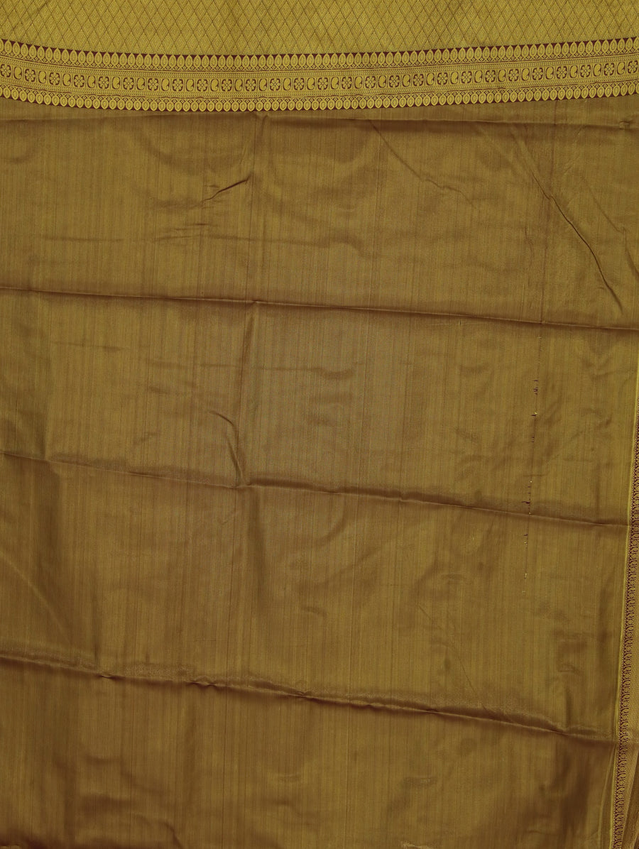 Sage Green Kanchipuram Inspired Semi Silk Saree with Wide Medium Contrast Border