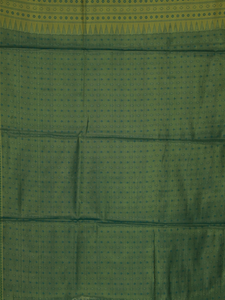 Sage Green Uppada Inspired Semi Silk Saree with Wide Wide Self Border