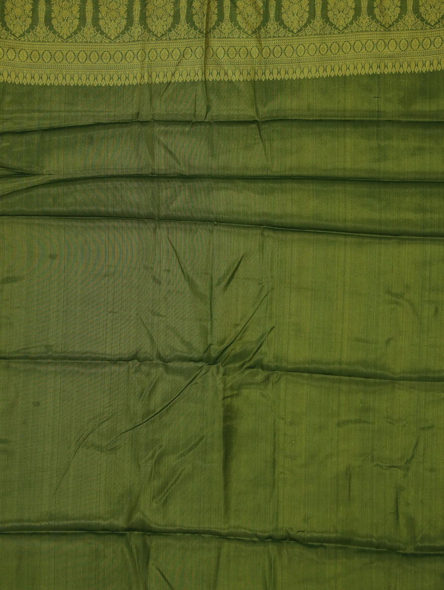 Lime Green Uppada Inspired Semi Silk Saree with Narrow Narrow Self Border