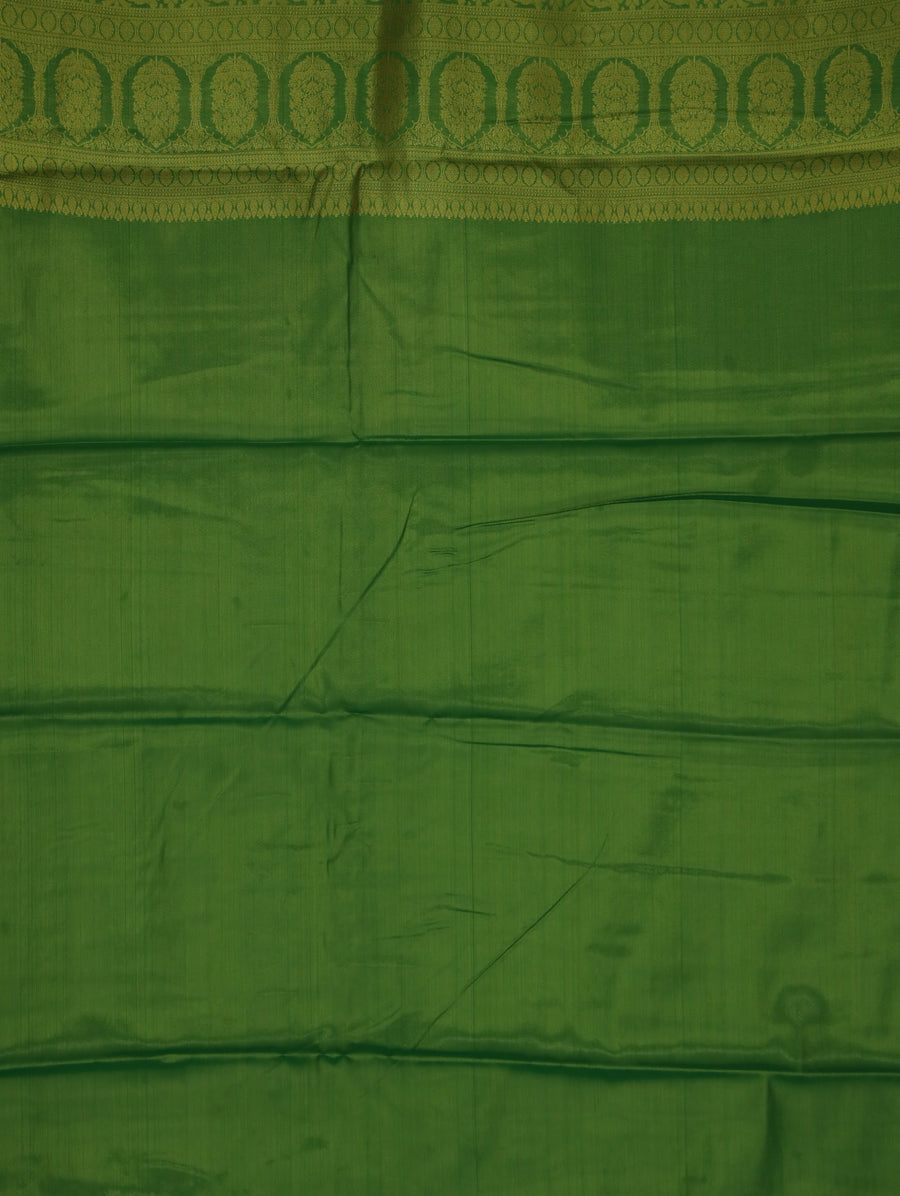 Olive Green Kanchipuram Inspired Semi Silk Saree with Wide Medium Self Border