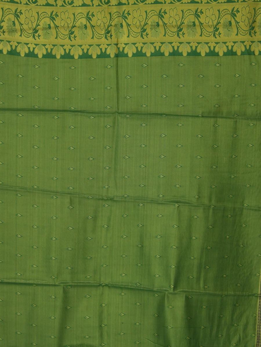 Moss Green Uppada Inspired Semi Silk Saree with Medium Medium Self Border