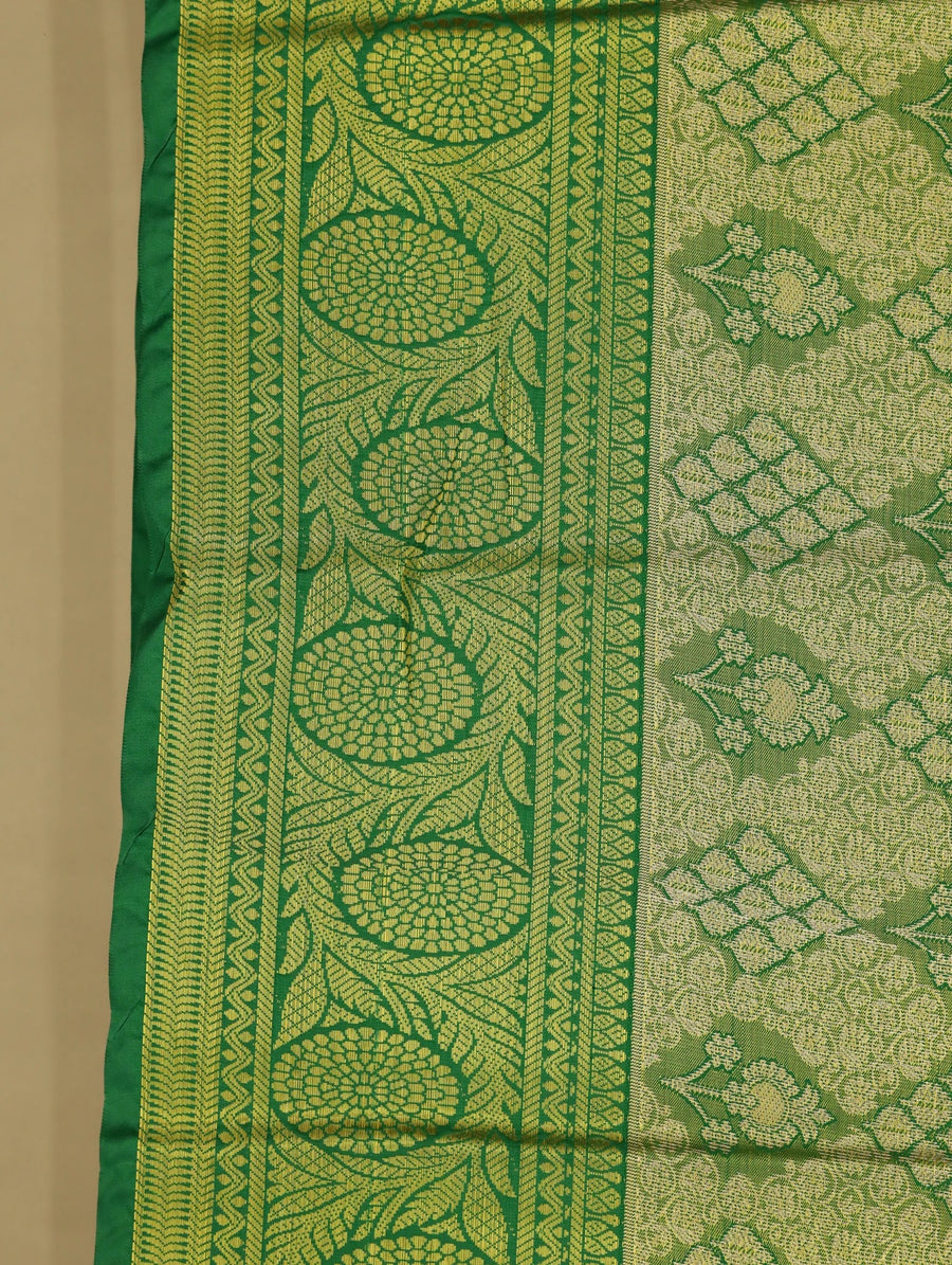Sage Green Uppada Inspired Semi Silk Saree with Wide Wide Self Border