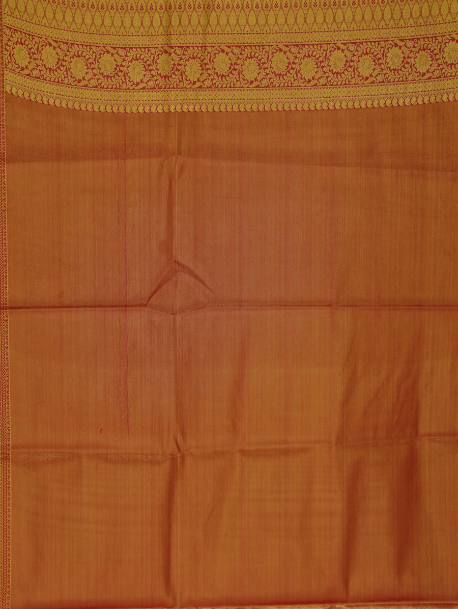 Sage Green Kanchipuram Inspired Semi Silk Saree with Wide Wide Contrast Border