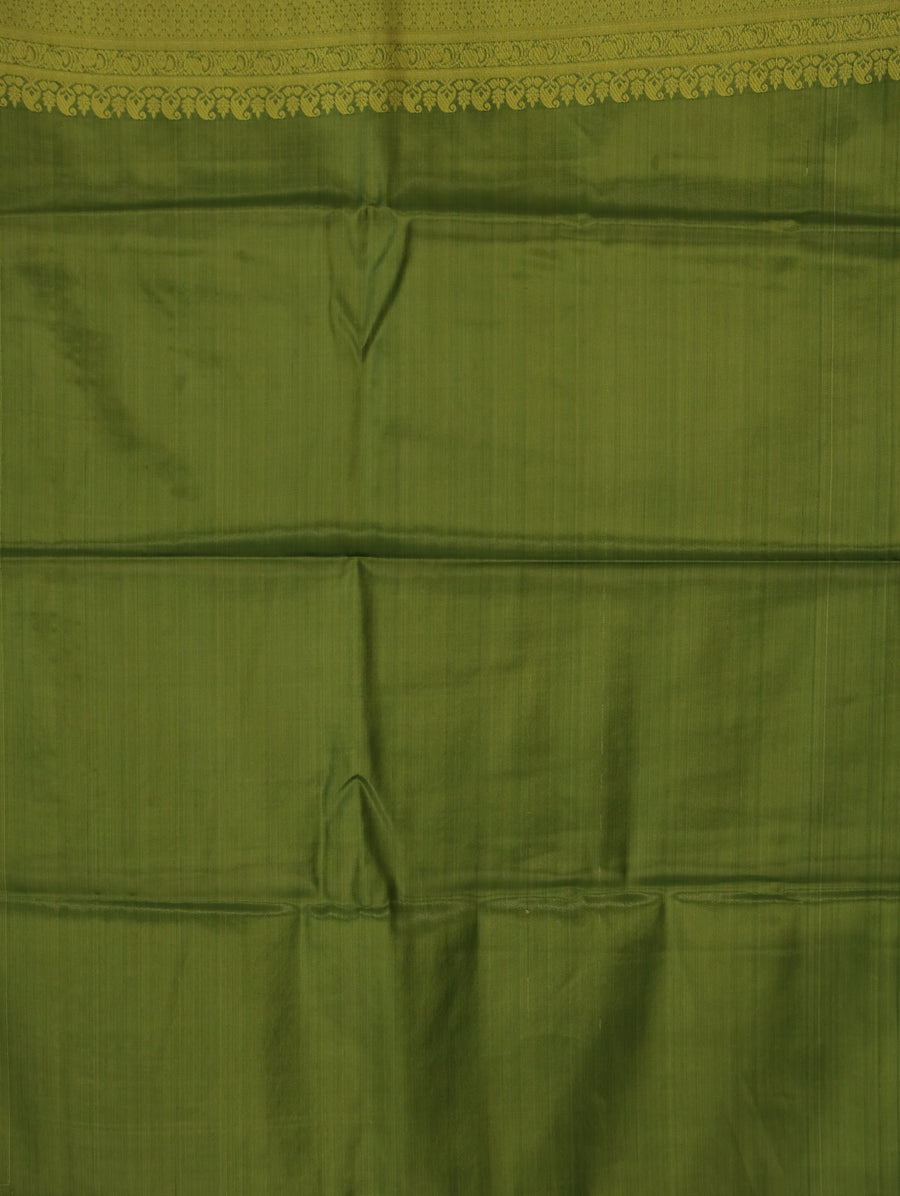 Olive Green Uppada Inspired Semi Silk Saree with Medium Medium Self Border