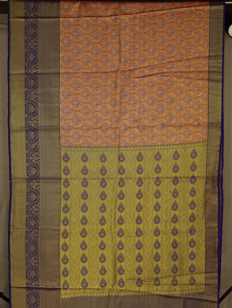 Dusty Rose Uppada Inspired Semi Silk Saree with Narrow Narrow Contrast Border
