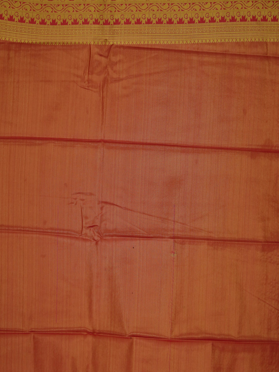 Sage Green Kanchipuram Inspired Semi Silk Saree with Wide Wide Contrast Border