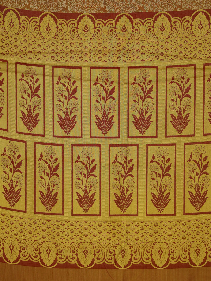 Champagne Gold Dharmavaram Inspired Semi Silk Saree with Medium Medium Contrast Border