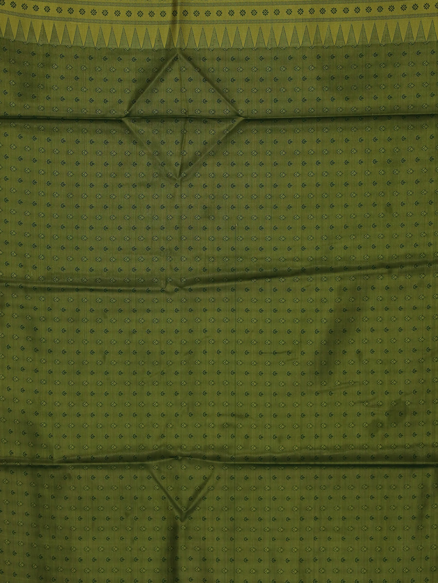 Olive Green Uppada Inspired Semi Silk Saree with Medium Medium Contrast Border