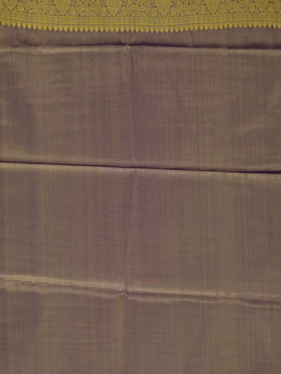 Dusty Rose Kanchipuram Inspired Semi Silk Saree with Medium Medium Contrast Border