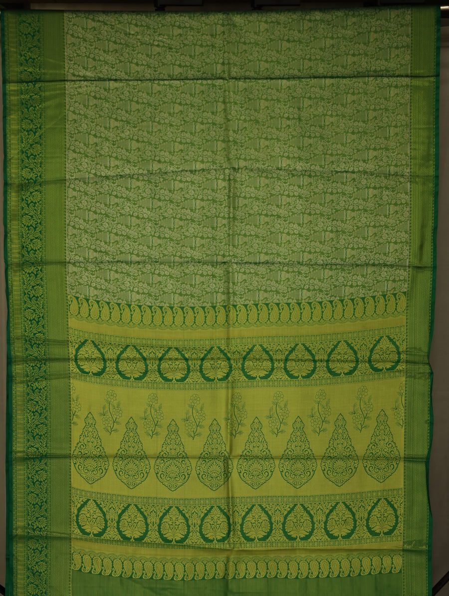 Meadow Green Uppada Inspired Semi Silk Saree with Medium Medium Self Border