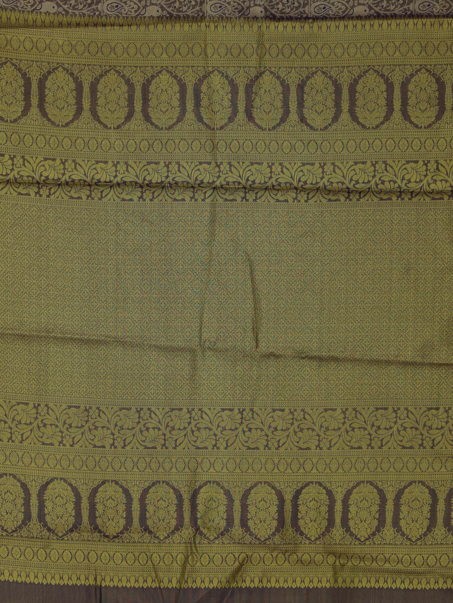 Sage Green Uppada Inspired Semi Silk Saree with Wide Wide Contrast Border