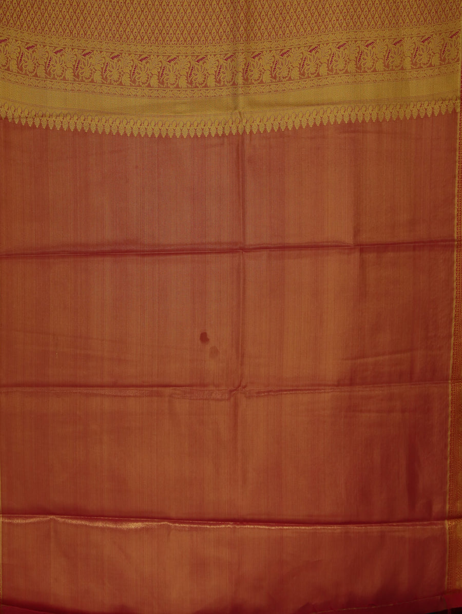 Powder Blue Dharmavaram Inspired Semi Silk Saree with Medium Medium Contrast Border
