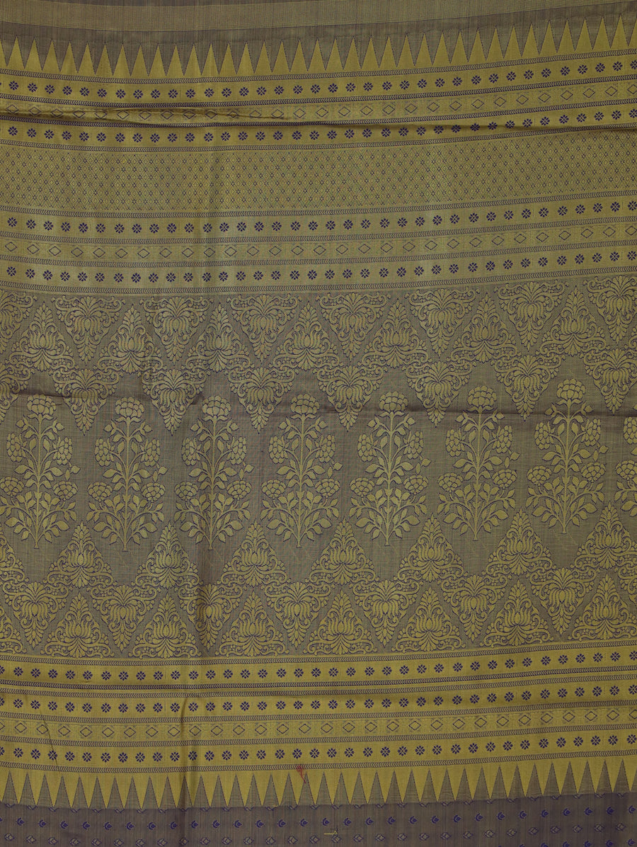 Muted Lavender Dharmavaram Inspired Semi Silk Saree with Wide Wide Contrast Border