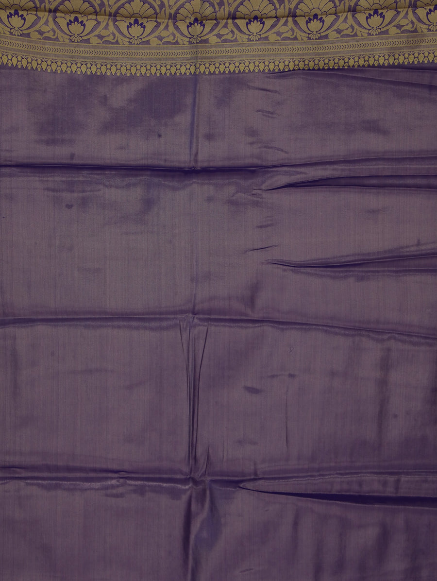 Lavender Bliss Dharmavaram Inspired Semi Silk Saree with Wide Wide Contrast Border