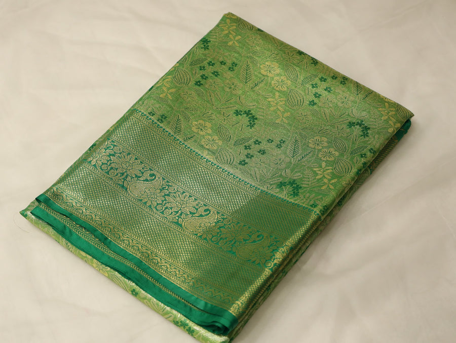 Moss Green Uppada Inspired Semi Silk Saree with Medium Medium Self Border