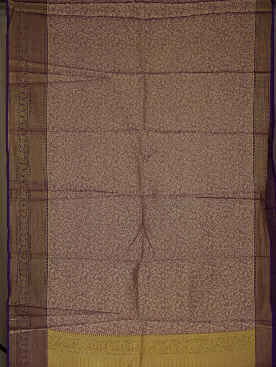 Lavender Blush Uppada Inspired Semi Silk Saree with Medium Medium Contrast Border