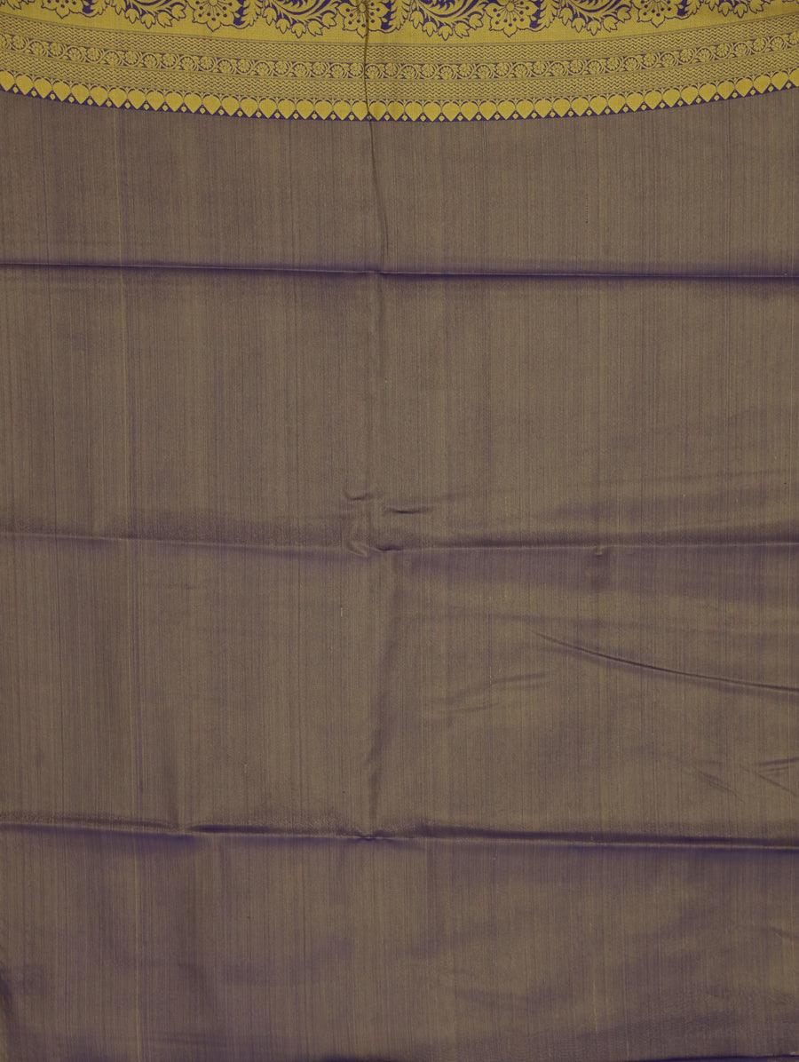 Antique Gold Uppada Inspired Semi Silk Saree with Medium Medium Contrast Border