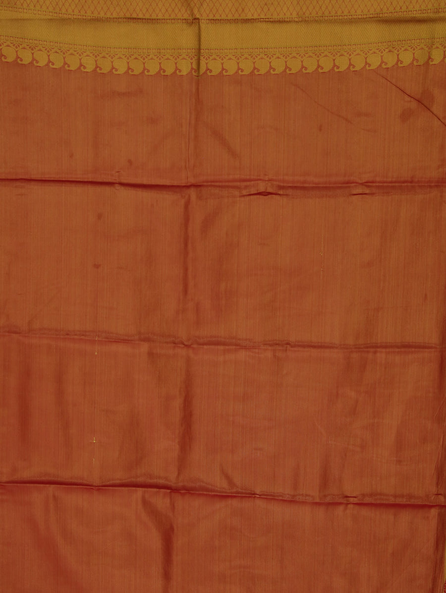 Sage Green Kanchipuram Inspired Semi Silk Saree with Wide Wide Contrast Border