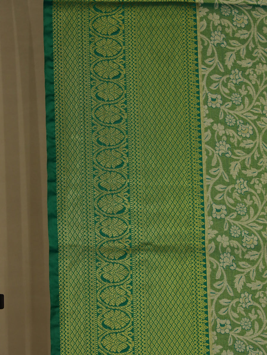 Sage Green Uppada Inspired Semi Silk Saree with Wide Wide Self Border