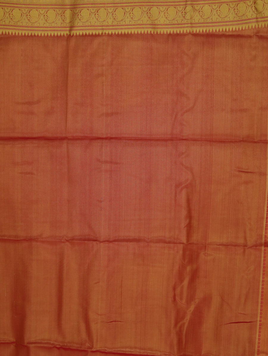 Sage Green Kanchipuram Inspired Semi Silk Saree with Wide Wide Contrast Border