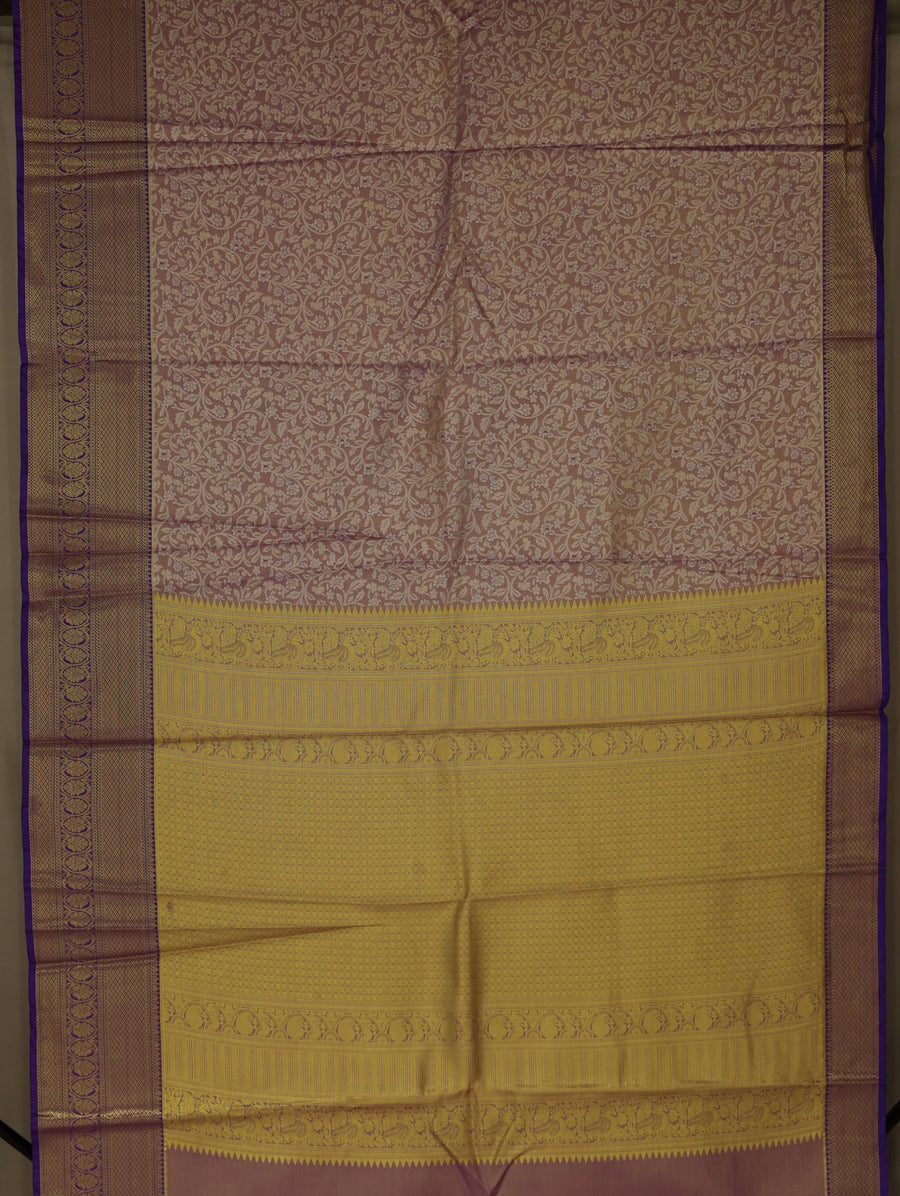Lavender Blush Uppada Inspired Semi Silk Saree with Medium Medium Contrast Border