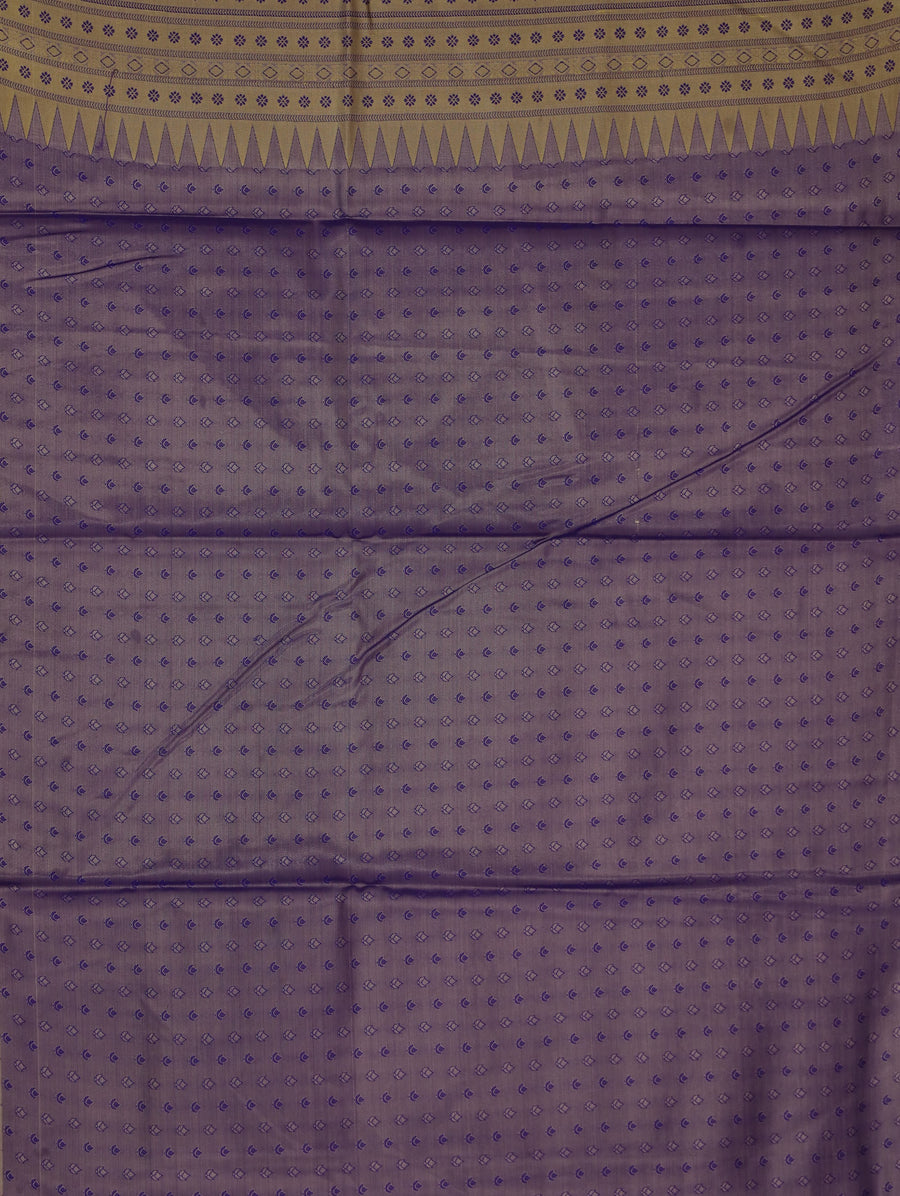 Lavender Kanchipuram Inspired Semi Silk Saree with Wide Wide Contrast Border