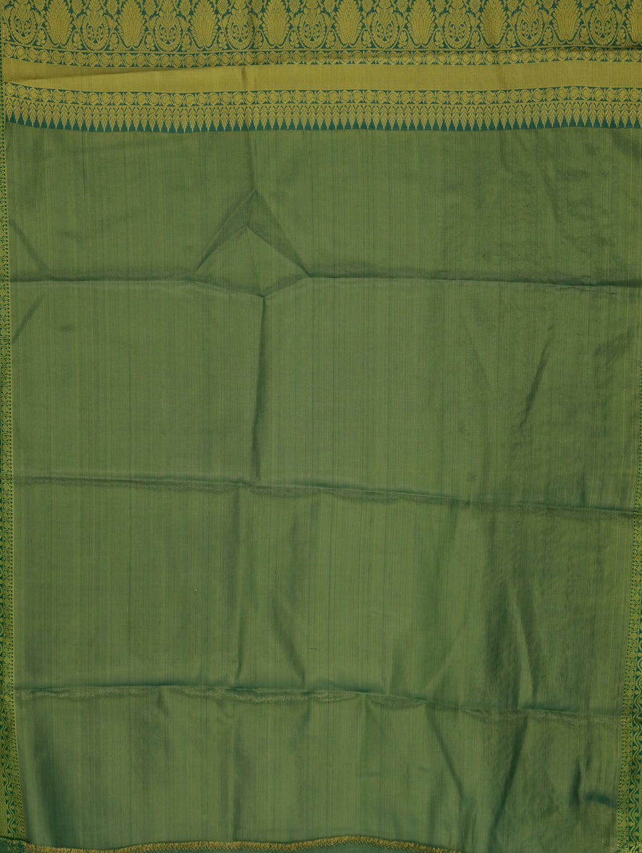 Sage Green Uppada Inspired Semi Silk Saree with Wide Wide Contrast Border