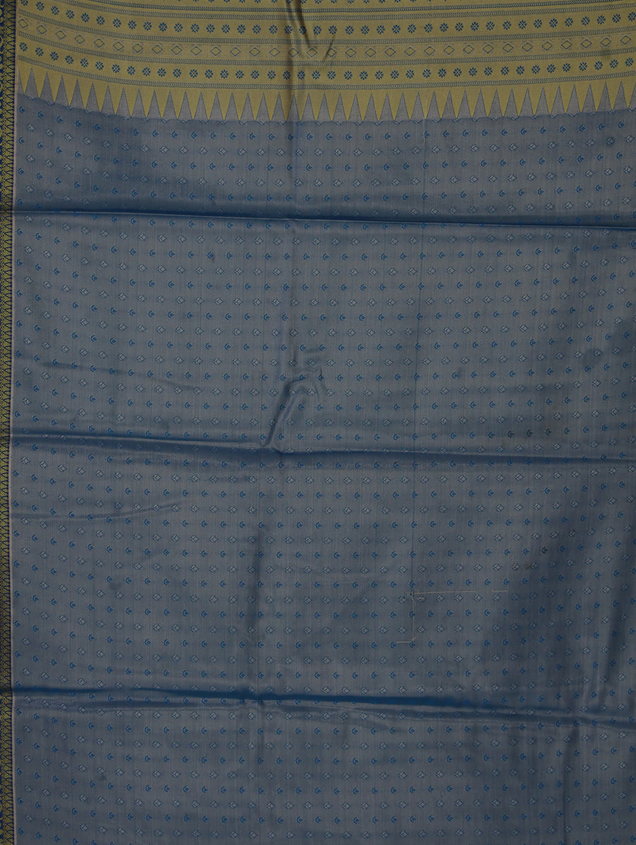 Misty Blue Dharmavaram Inspired Semi Silk Saree with Wide Wide Contrast Border