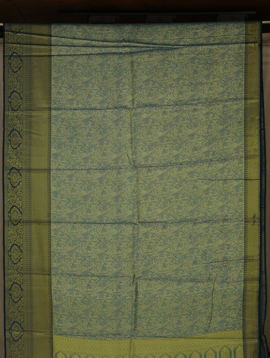 Moss Green Uppada Inspired Semi Silk Saree with Medium Medium Self Border