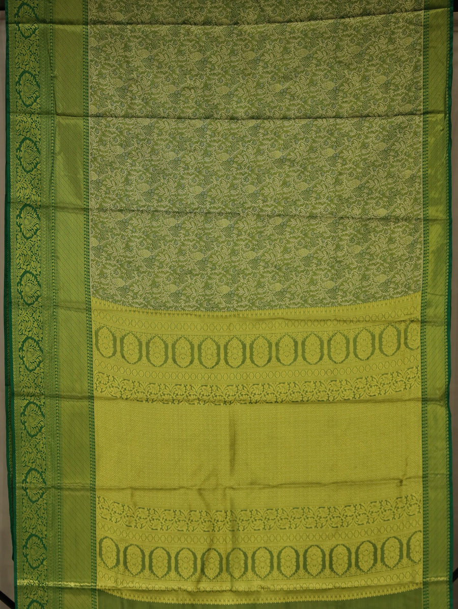 Moss Green Uppada Inspired Semi Silk Saree with Narrow Narrow Self Border