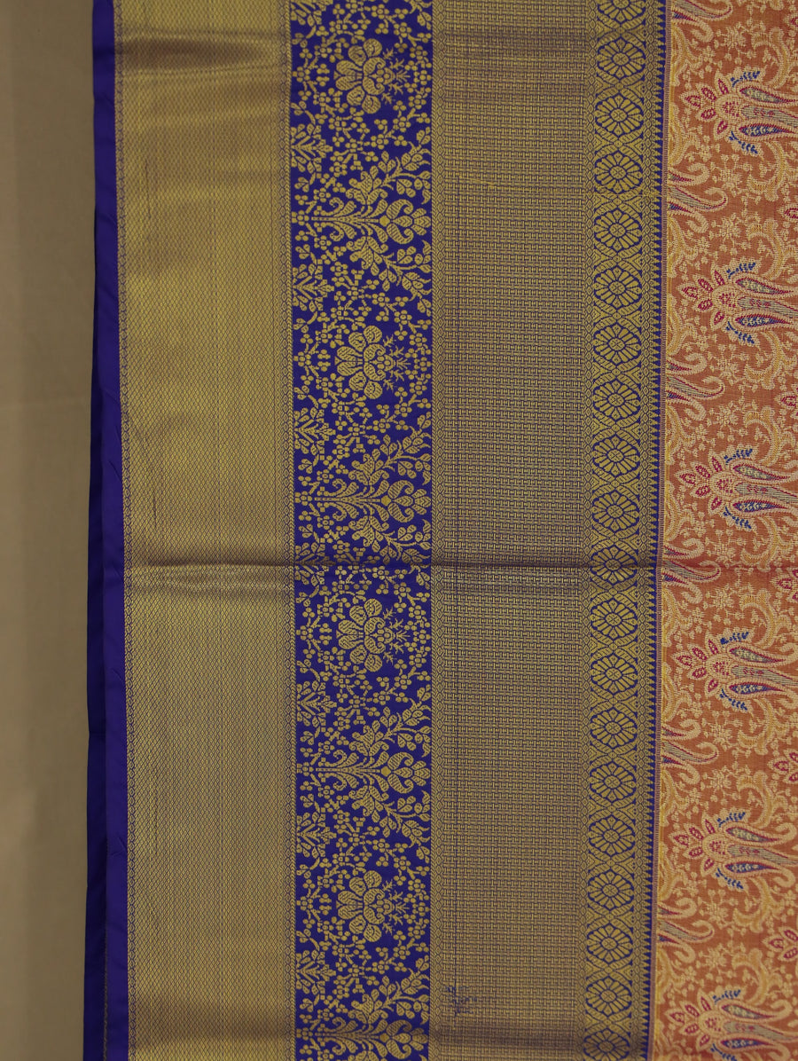 Olive Green Uppada Inspired Semi Silk Saree with Medium Medium Contrast Border