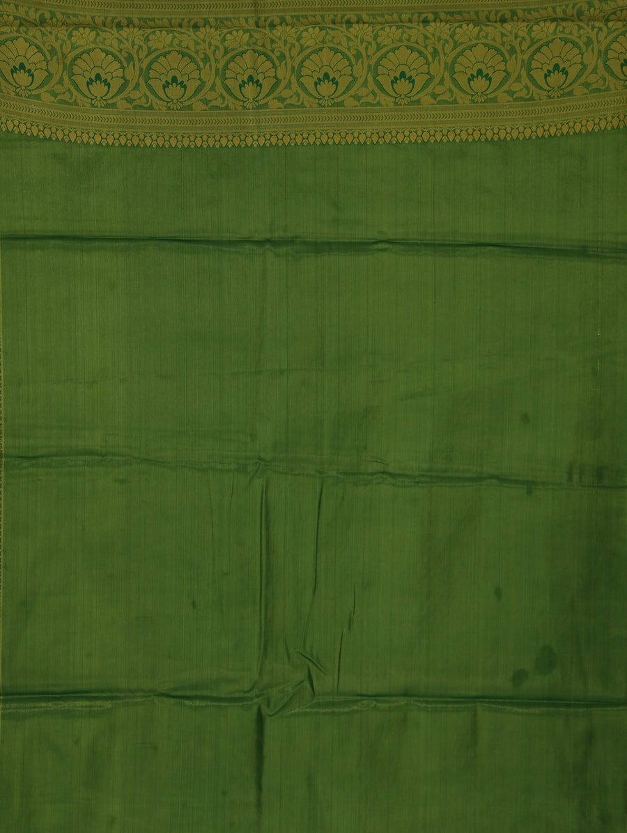 Sage Green Mysore Inspired Semi Silk Saree with Medium Medium Self Border