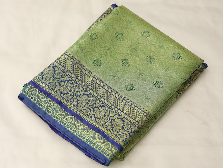 Moss Green Uppada Inspired Semi Silk Saree with Medium Medium Self Border