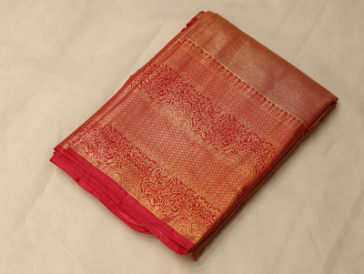 Sunset Yellow Dharmavaram Inspired Semi Silk Saree with Wide Wide Contrast Border
