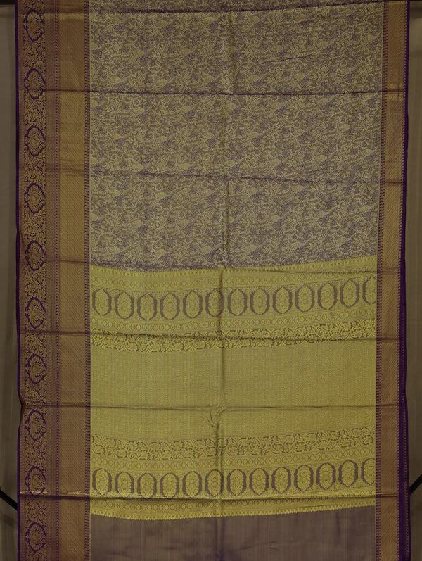 Mustard Gold Dharmavaram Inspired Semi Silk Saree with Wide Wide Contrast Border