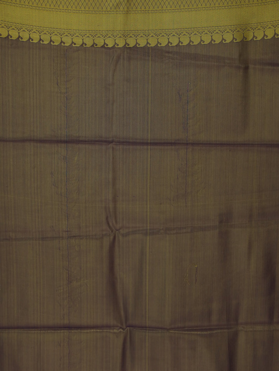Champagne Gold Dharmavaram Inspired Semi Silk Saree with Medium Medium Contrast Border