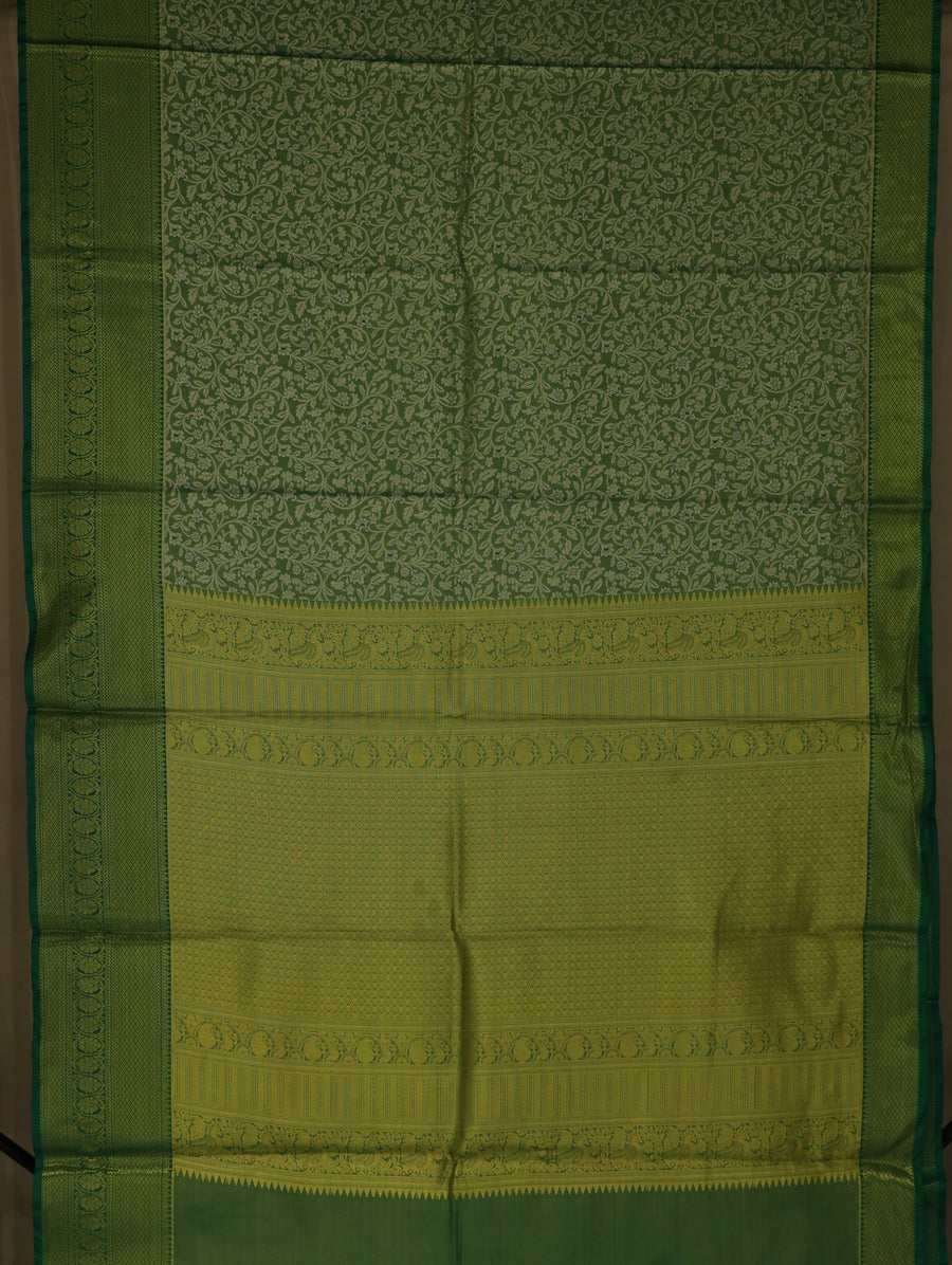 Sage Green Uppada Inspired Semi Silk Saree with Wide Wide Self Border