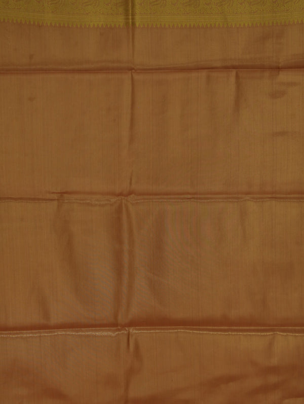 Champagne Gold Dharmavaram Inspired Semi Silk Saree with Wide Wide Contrast Border